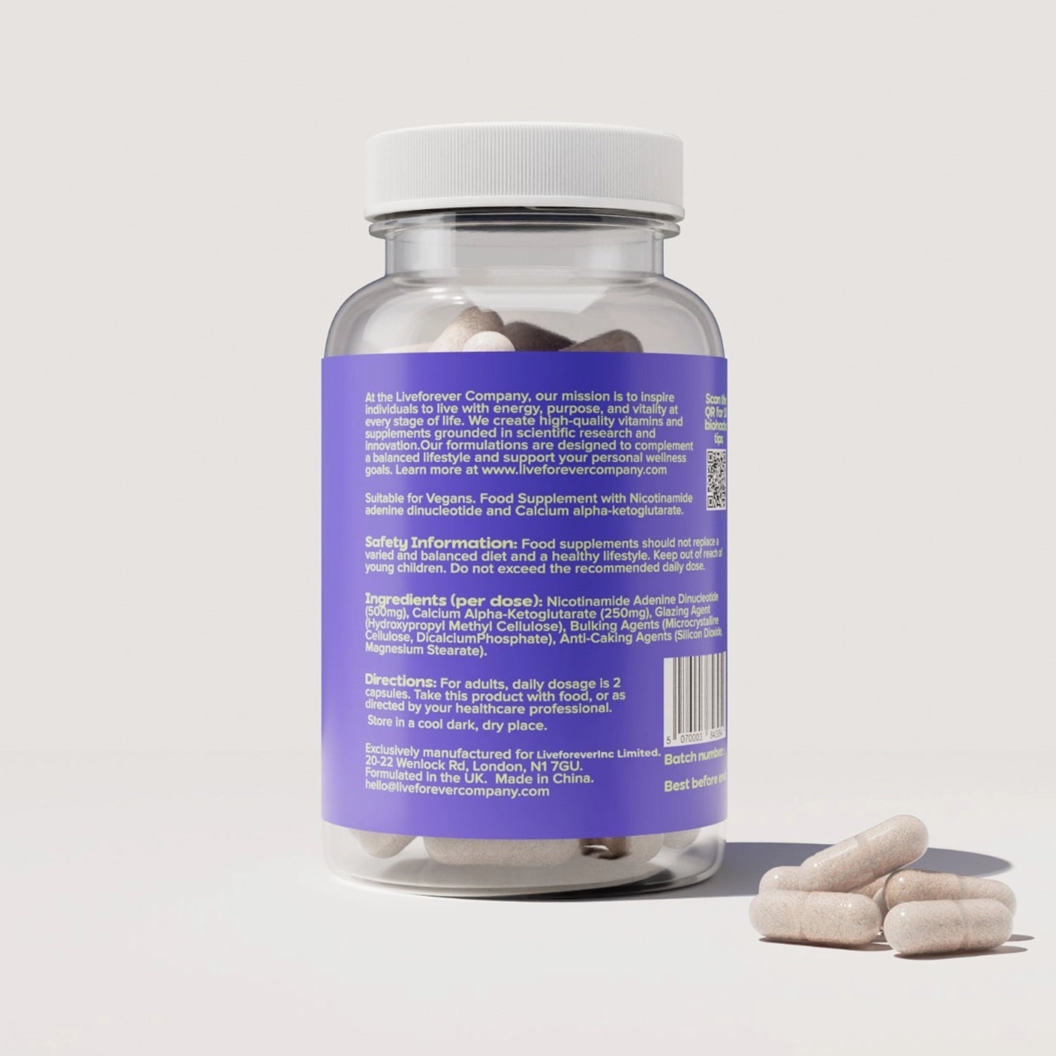 Liposomal NAD+ with Ca-AKG